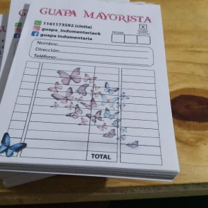 10 talonarios personalizados 17x22cm